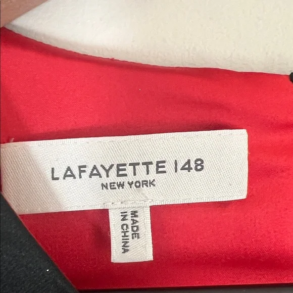 Lafayette 148 New York Sleeveless Fit-&-Flare Dress $1698 Size 6 red‎ black
